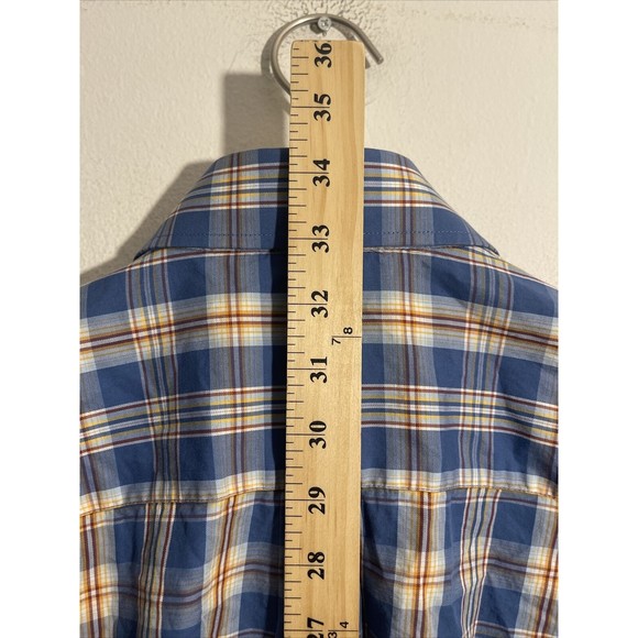Peter Millar Men's Blue Yellow White Plaid Print Button Down Shirt Size L - Picture 6 of 8